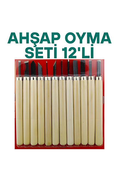 Samur 12 Parçalı Ahşap Oyma Seti