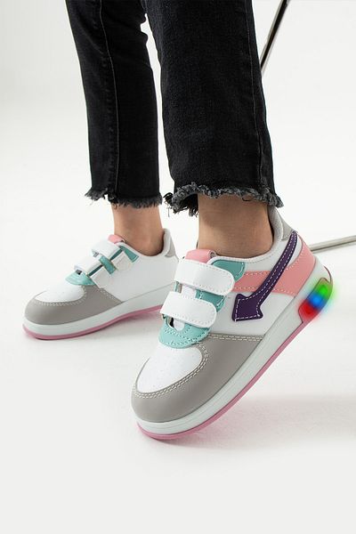 Beınsteps Girl's Lighted Sports Shoes Sneaker Ice Pink