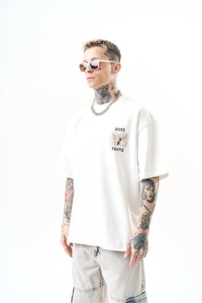 Respire Чоловічий None Three Басклі Oversize T-Shirt Екрю