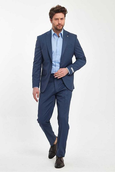 Savira Ανδρικό κοστούμι SlimFit 2 τεμαχίων - Μπουφάν και παντελόνι Drop 6 Poliviskon Fabric