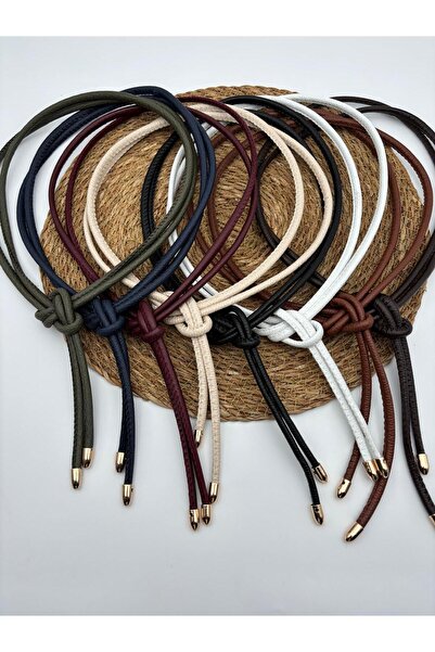 Desre Moda 8'li Düğüm Detaylı Ip Kemer Kadın Kemeri,ceket Kemeri,gömlek Kemeri,