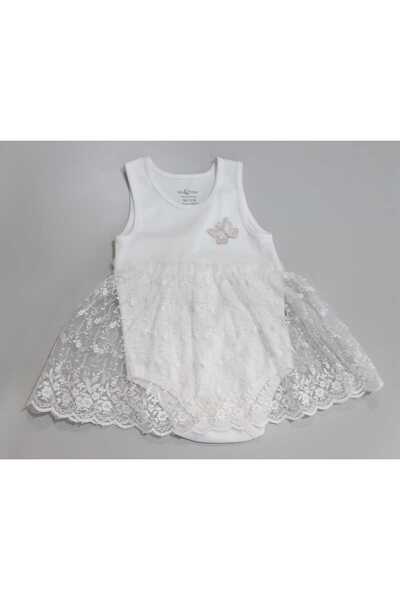 Sönmez Baby KELEBEKLİ TÜL ETEKLİ BODY KIZ BEBE ELBİSE