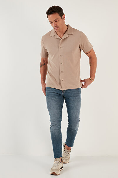 Buratti Cotton Regular Fit Short Sleeve 2'Li Package Shirt Men's Shirt 5902640S2