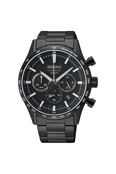 Seiko Ssb415P 43 mm Black Sapphire Glass Men's Wristwatch