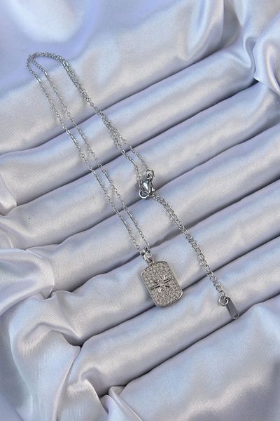 Clariss 316L الصلب سلسلة فضية اللون الزركون حجر القطب النجوم قلادة خمر