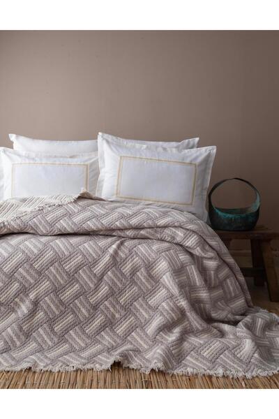 Apricitas HOME TEK KİŞİLİK YATAK ÖRTÜSÜ TAKIMI SEVİLLA BEJ - YATAK ORTUSU