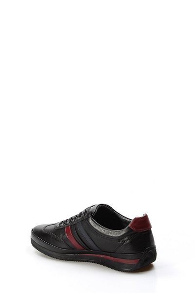 FAST STEP Pantofi de bărbați din piele naturală Claret Roșu Negru