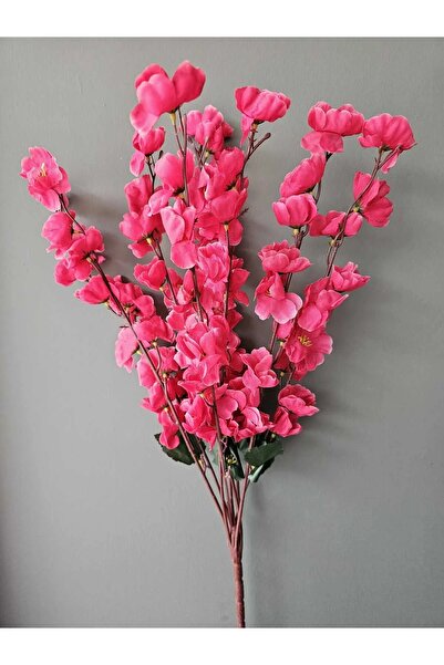 yapay çiçek evi 1 adet Yapay Çiçek Bahardalı Japon Kiraz Çiçeği 9 Dallı 57cm FUŞYA