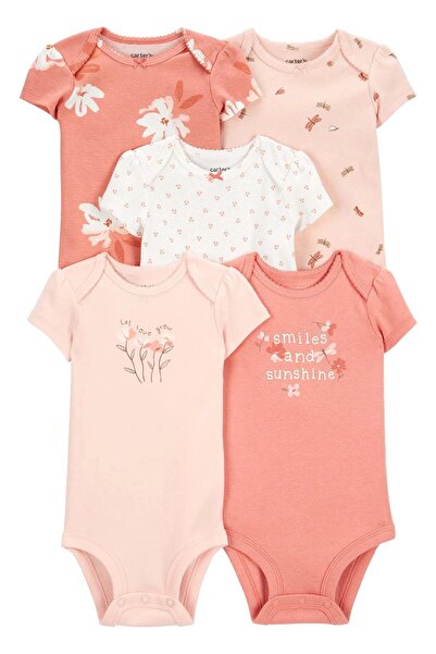 Carter's Layette Baby Girl 5-Piece Mixed Color Short Sleeve Body Set - 1P565710