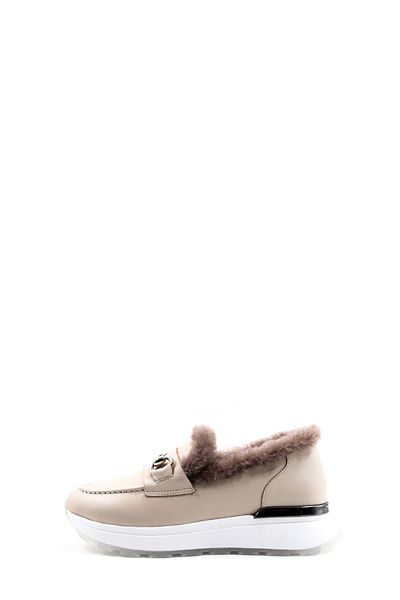 FAST STEP Γυναικεία παπούτσια casual από γνήσιο δέρμα και γούνα 757KZA24501