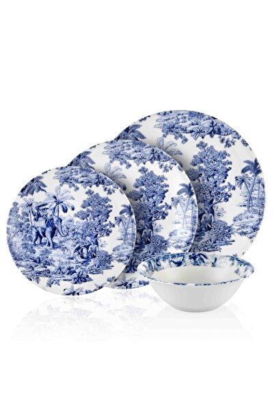 GUNES ZUCCACIYE The Mia Colonie Mavi Porselen Yemek Seti 24 Parça