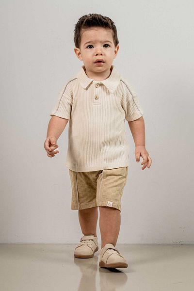 bombe Baby Kids Cream- Beige Cotton 2 Piece Set First Ben Trend Fashion Bottom Top Set