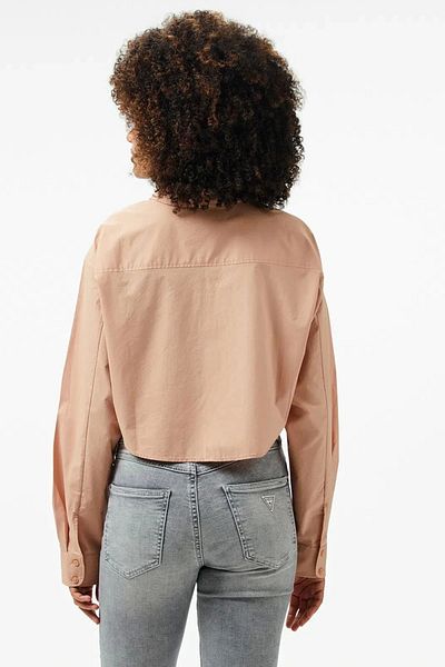 Calvin Klein Women's Oversize Crop Long Sleeve Pink Shirt
