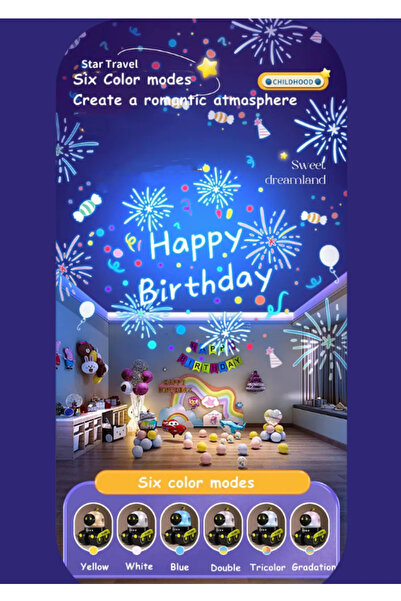 teknotrust Gece Lambası Projektör Çocuklar İçin Eğitici Bluetooth Hoparlör Speaker Gezengen Astronot Galaxy