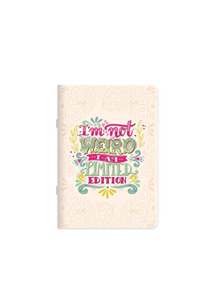 KESKİN COLOR دفتر ملاحظات بغلاف فني مخطط مع ملصق شعار مقاس 18.5 × 26 سم - إصد...