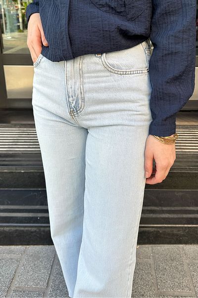Puane Straight Trousers - Light Blue