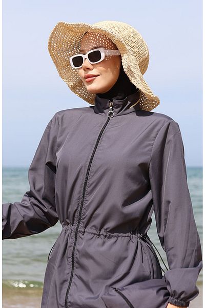 sefamerve Hijab-Badeanzug mit Tasche 5035-03 Anthrazit
