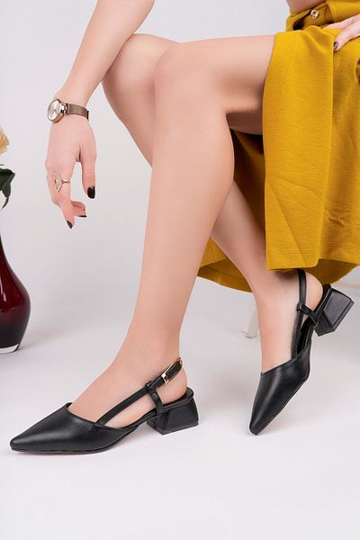 bulutmod Ba04490 Pantofi negri pentru femei, clasici, cu toc de 3 cm, cu cataramă.36