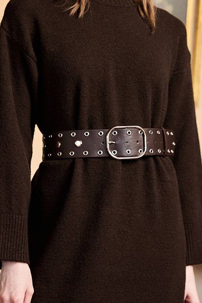 BE BLUE Brown Buckle Belt