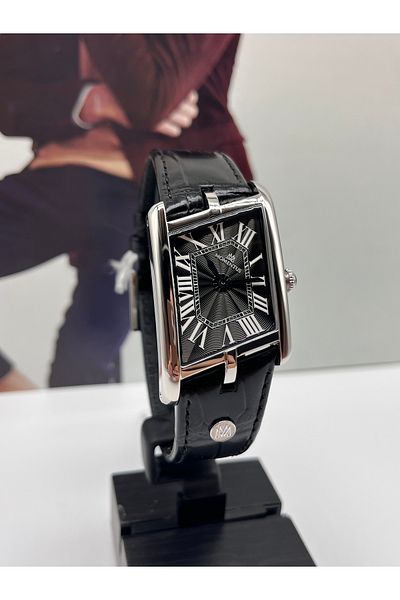 Momentus Tank Asymmetric Classic Men's Wristwatch with Leather Strap 3 Atm Waterproof with 3 Years Warranty