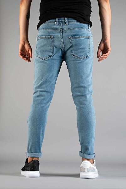 bombe Men's Light Blue Straight Slim Fit Slim Fit Jeans
