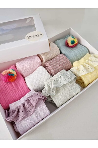 Moonys Socks Collection Kız Çocuk Özel Seri 9'lu Çorap Seti