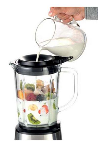 ARIETE Blender Glass with Mill 1.5L 1000W C057970ARAS Black/Silver – Powerful Glass Blender with Metal