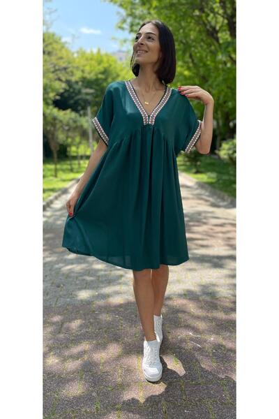 Tubik Жіноча міні-сукня з V-подібним вирізом та ребристими деталями