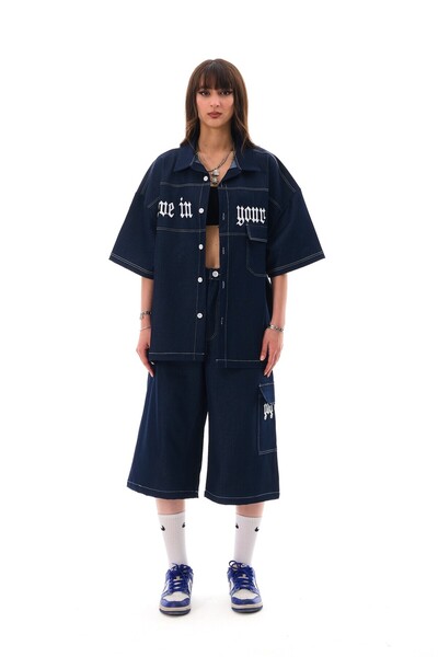 THE DAD DENİM BELİEVE SORTLU GÖMLEK TAKIM