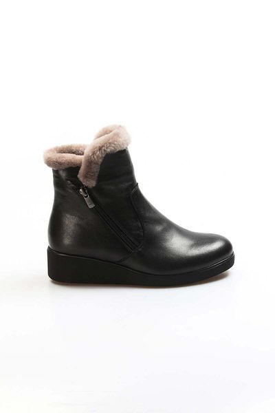 FAST STEP Genuine Leather & Fur Women's Thick Sole Boots 863Kza2053