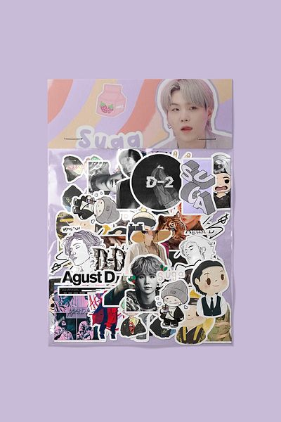 dadi ramba Suga Agust D Sticker Pack -Bullet Journal- Agenda -Laptop Sticker Decal