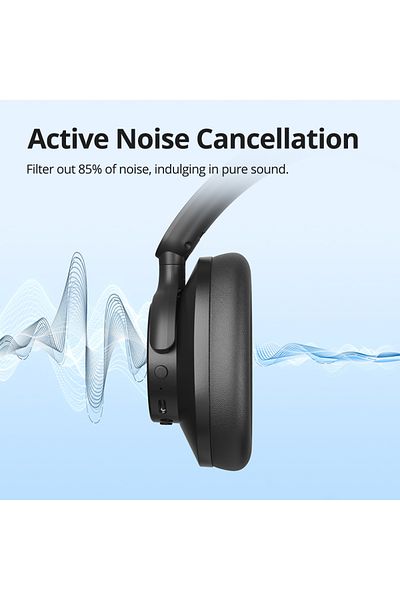 Tronsmart Sounfii Q20 ANC Headphones, Wireless Bluetooth Headphones 60H Playtime Customize EQ, Black
