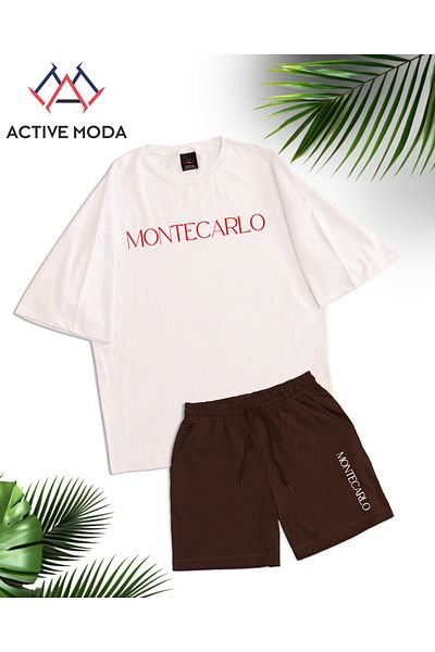 ACTIVE MODA -Men's Short Sleeve Tshirt-Shorts Cotton Lobster Printed