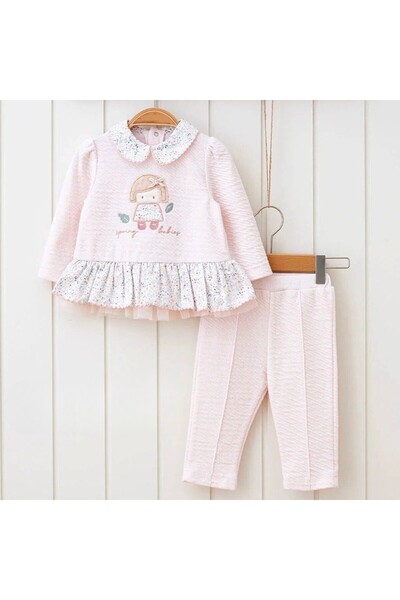Mymio Fırfır detaylı Bebe yaka Bürümcüklü İkili Takım