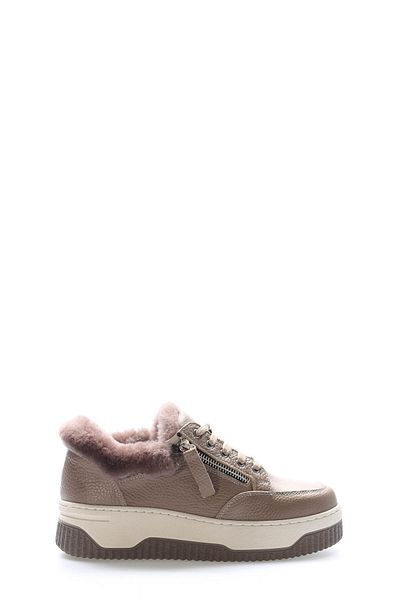 FAST STEP Γυναικεία παπούτσια casual από γνήσιο δέρμα και γούνα 142KZA15