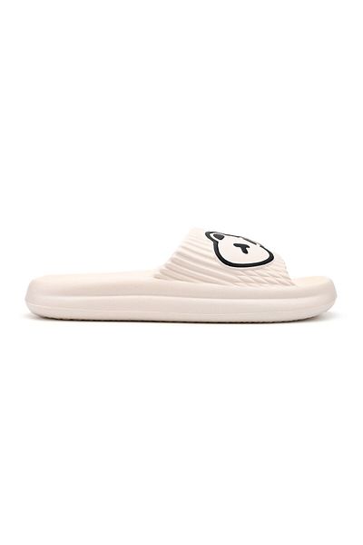 Tmall Women's Slippers, Foam, Lightweight With Teddy Bear Print, Pd1040, Beige
