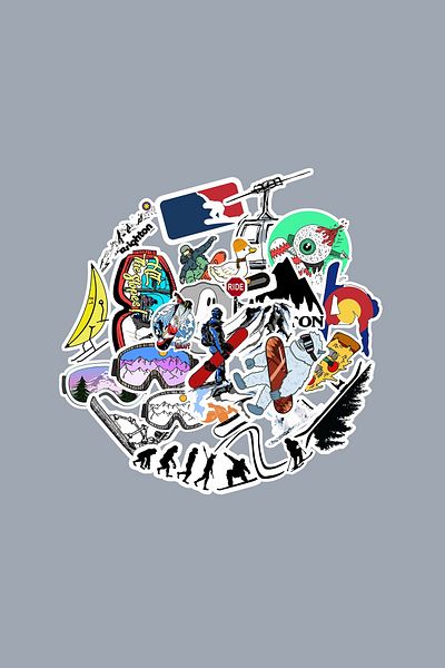 dadi ramba Snowboard Sticker Pack -Bullet Journal- Agenda -Laptop Sticker Decal