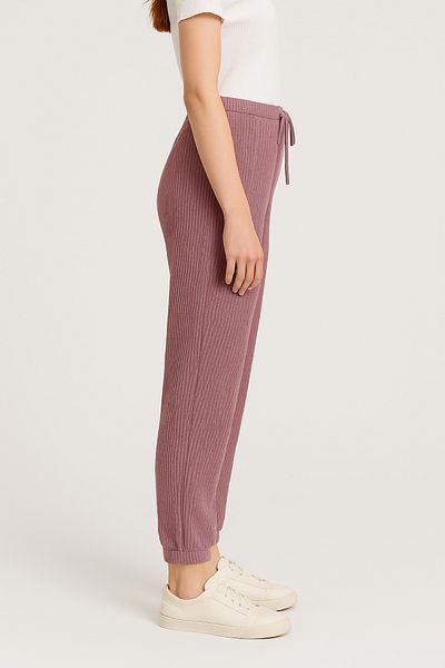 HNX Cotton Corded Women's Pajama Bottoms with Elastic Legs