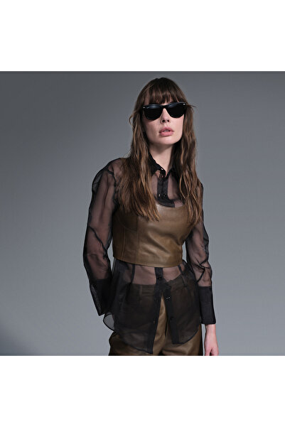 Desa Ella Yeşil Kadın Deri Büstiyer