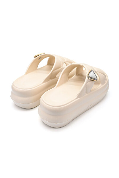 Tmall Women's Slippers, With Platform And Accessories, Foam, Pd1039, Beige