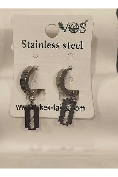 Bijutek Stainless Steel Men's Steel Patterned and Dangle Earrings 2