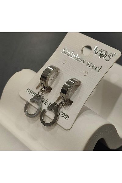 Bijutek Stainless Steel Men's Steel Patterned and Dangle Earrings 2