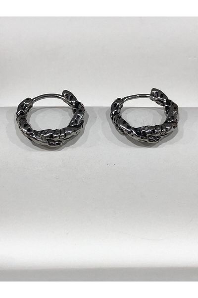 Bijutek Stainless Steel Men's Steel Patterned and Dangle Earrings