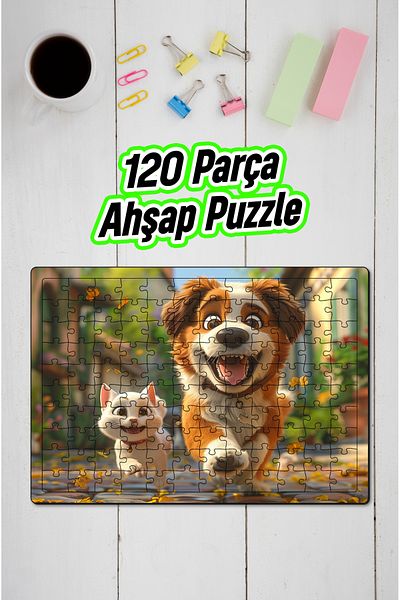 kutuTR Wooden Puzzle 30X40 cm Size 120 Pieces M10