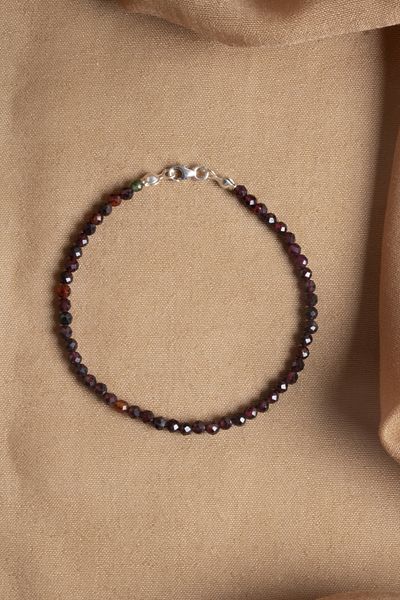 OSMANLI DEĞERLİ TAŞ Certified Garnet Natural Stone Bracelet