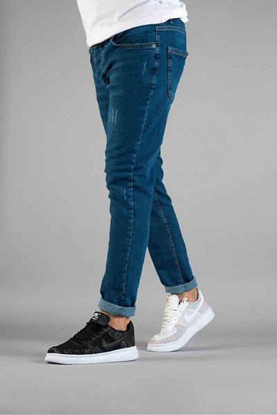 bombe Ανδρικό τζιν παντελόνι μπλε ίσιο Slim Fit Slim Fit
