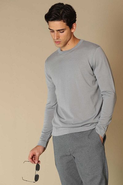 Lufian Ανδρικό πουλόβερ Din Wool Γκρι