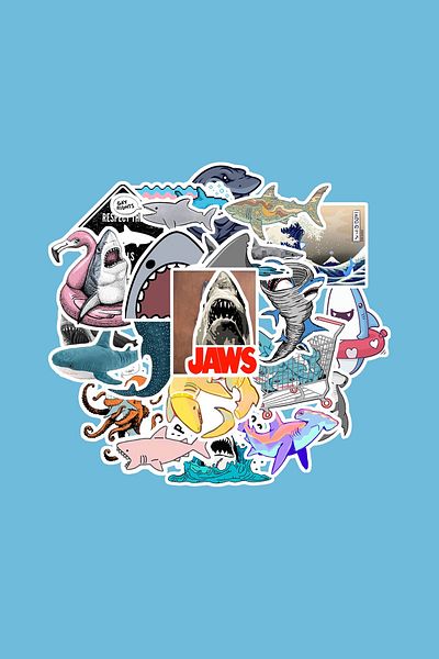 dadi ramba Shark Shark Sticker Pack -Bullet Journal- Agenda -Laptop Sticker Decal