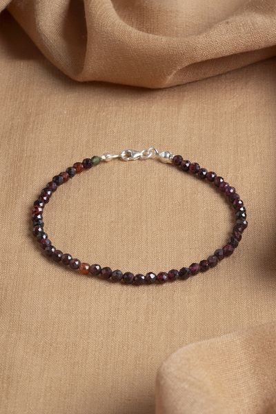 OSMANLI DEĞERLİ TAŞ Certified Garnet Natural Stone Bracelet