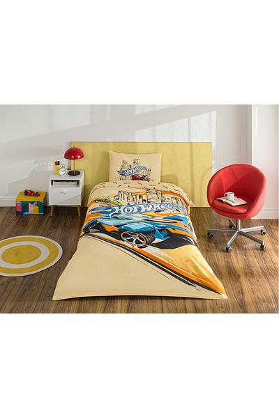 Taç Taç Licensed Hot Wheels Winner Μονό Βαμβακερό Σετ Παπλωματοθήκη & M. Track με ΔΩΡΟ